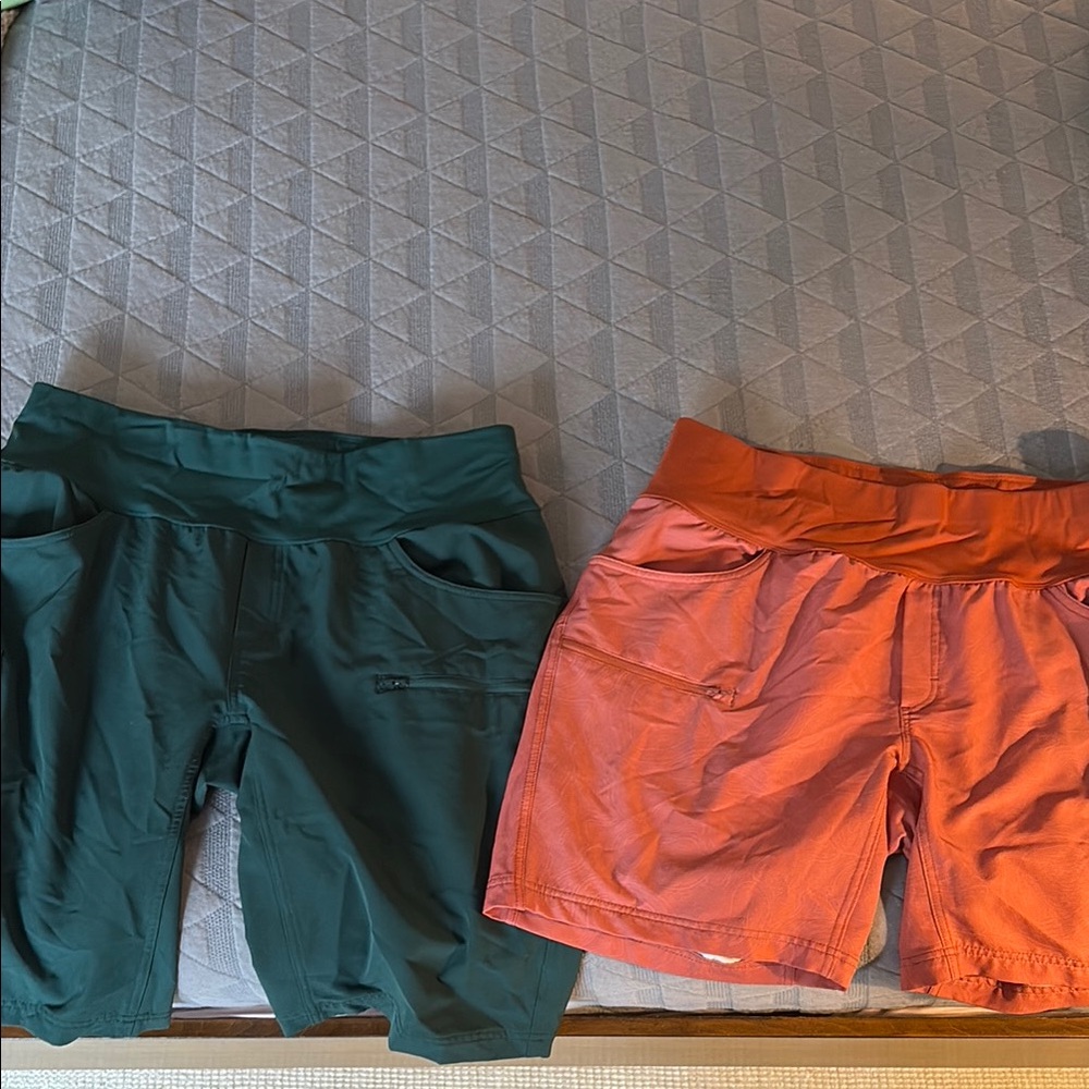 Shredly Green and Orange MTB shorts 5”-7”